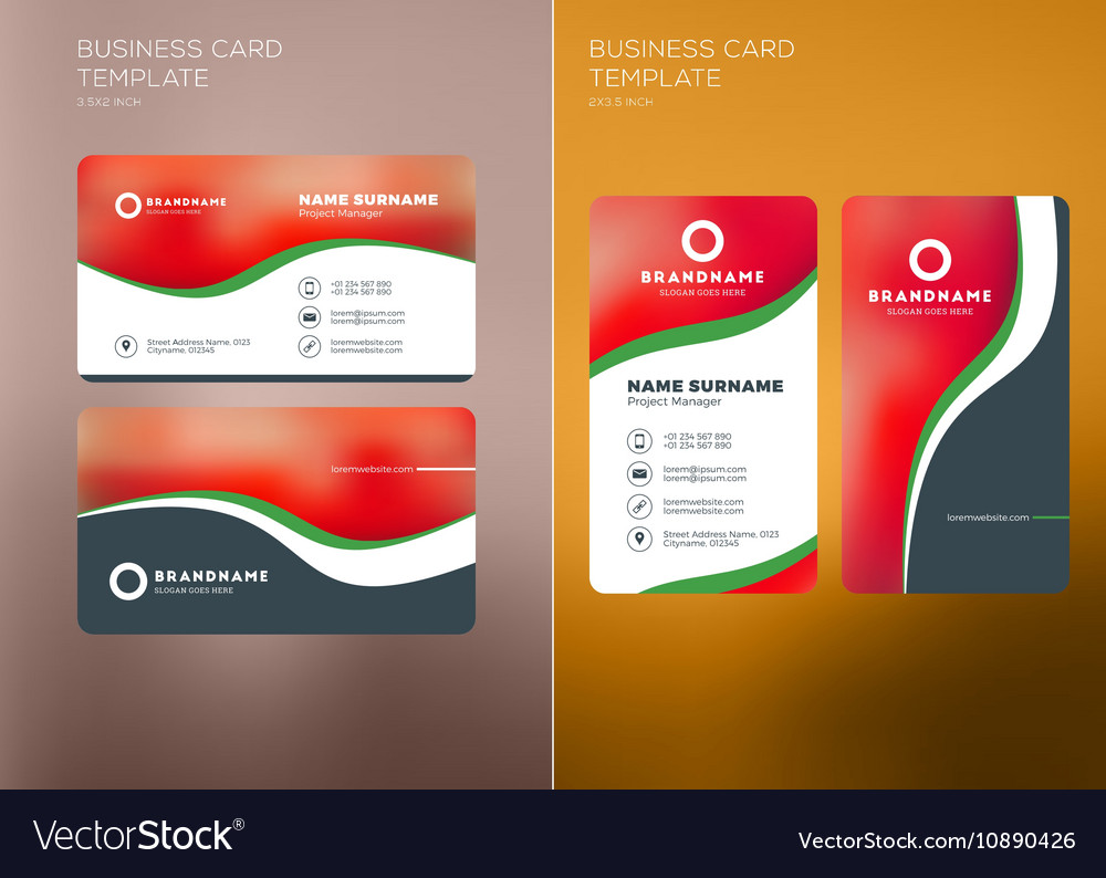 Corporate business card print template vertical Vector Image