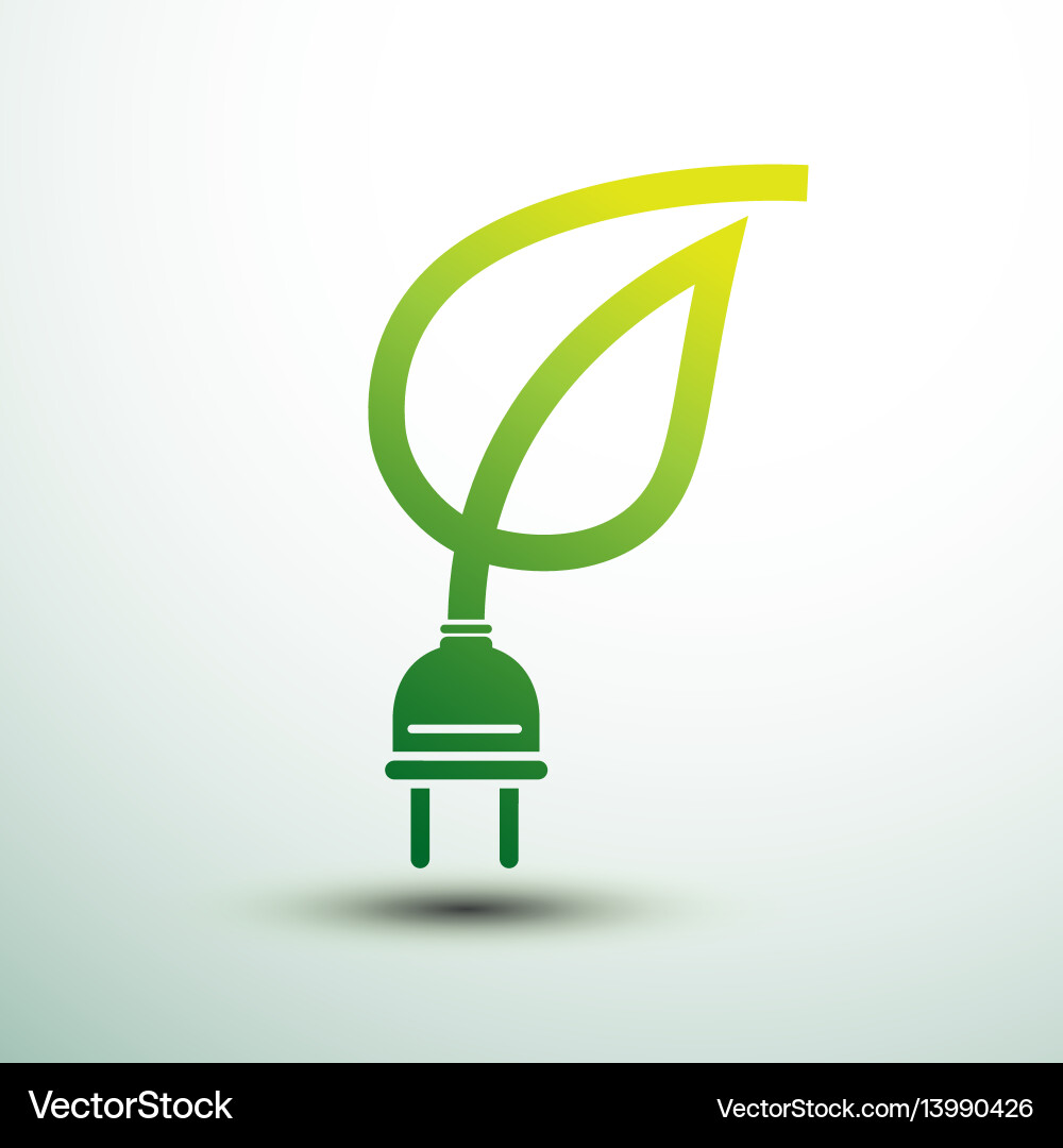 Eco plug Royalty Free Vector Image - VectorStock