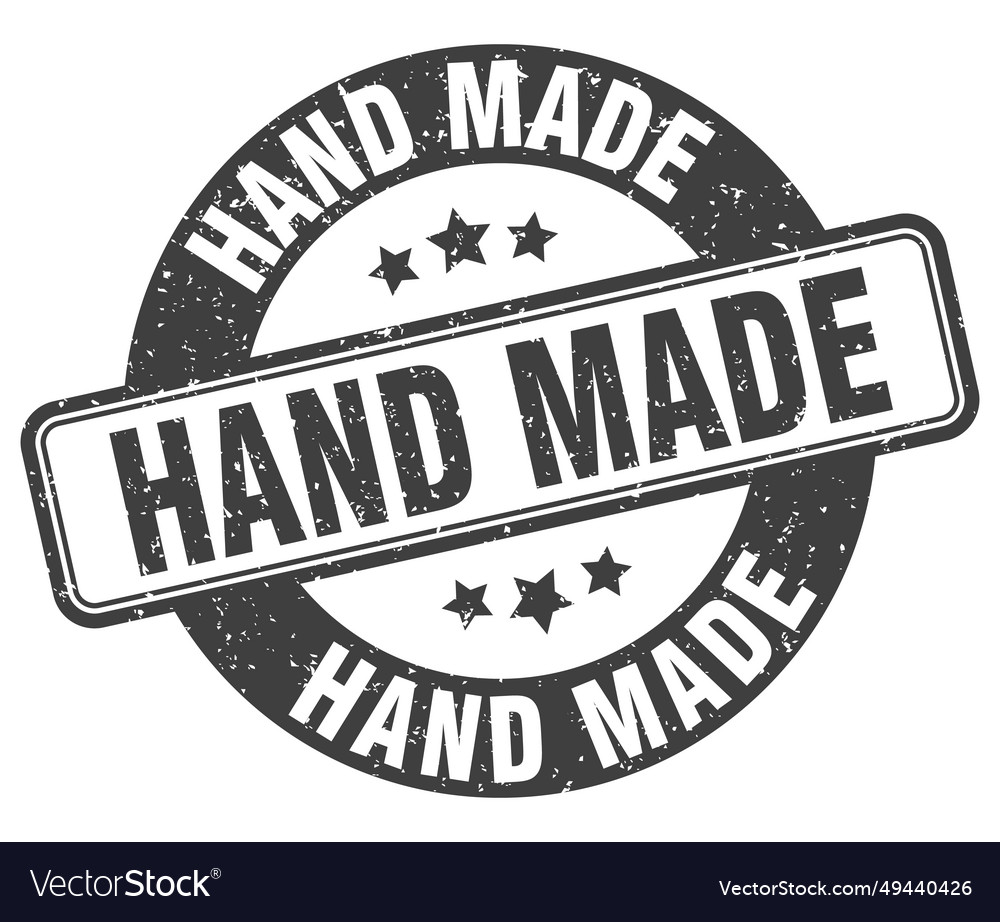 Hand made stamp label round grunge sign Royalty Free Vector