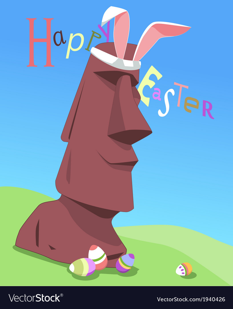 Happy Easter From Easter Island Royalty Free Vector Image