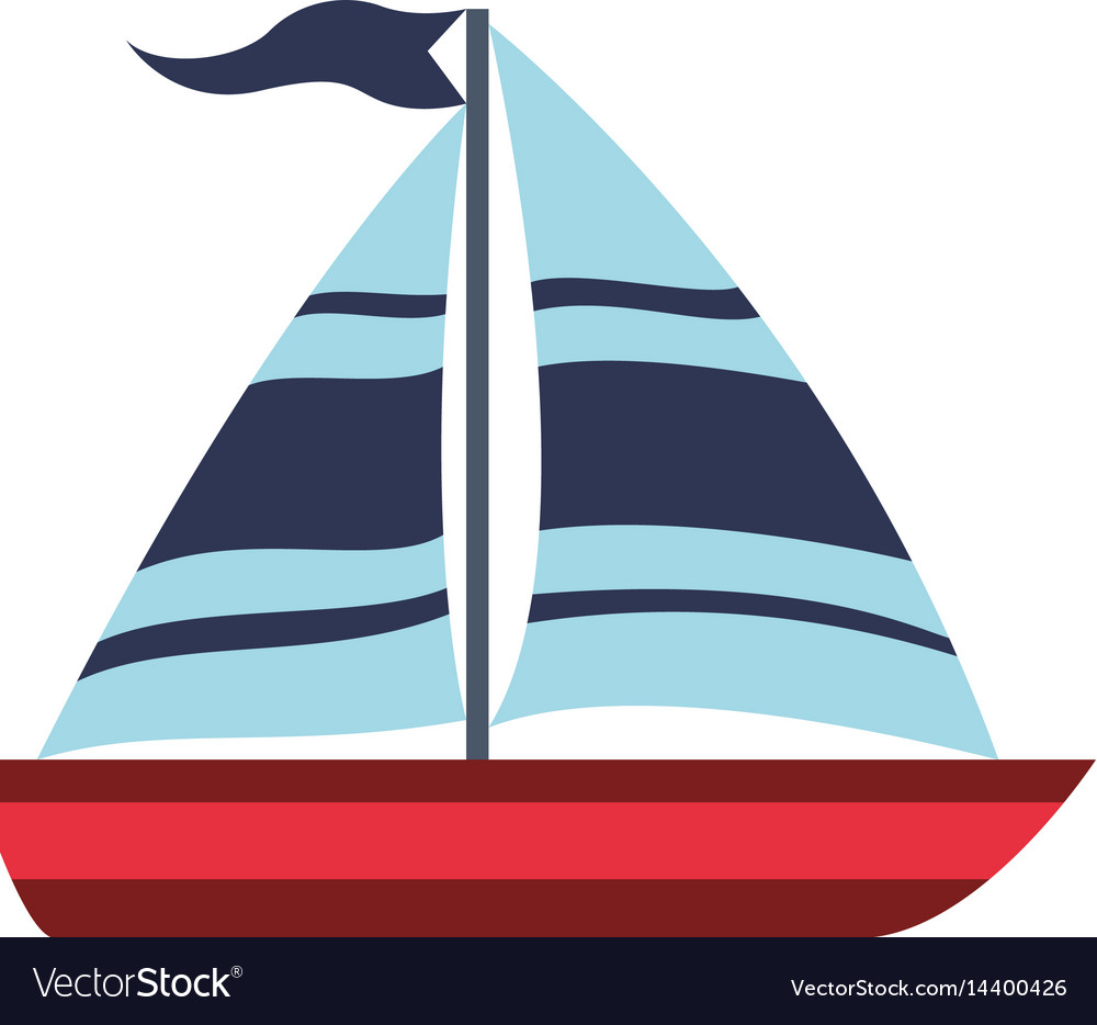 Sail boat isolated Royalty Free Vector Image - VectorStock