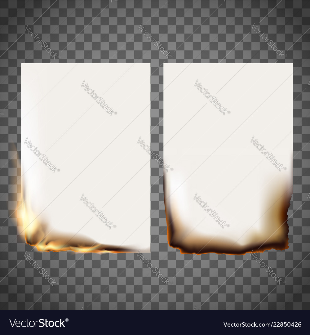 Set burning sheet Royalty Free Vector Image - VectorStock