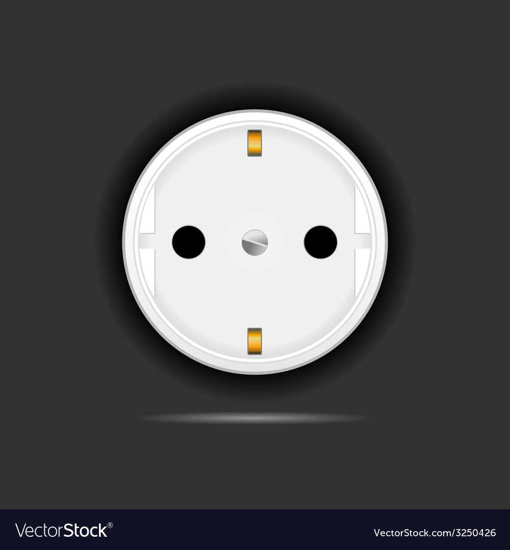 Socket on black background Royalty Free Vector Image