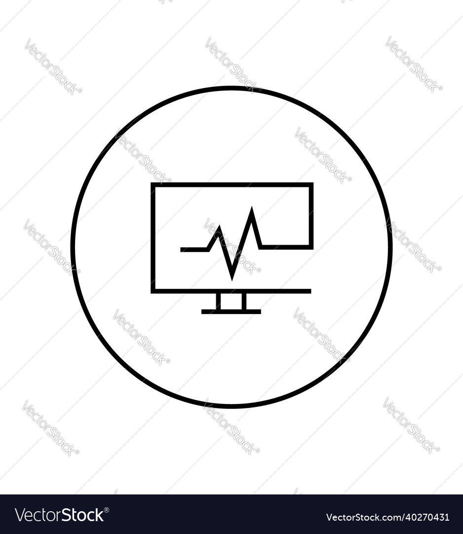 Computer health icon on white Royalty Free Vector Image