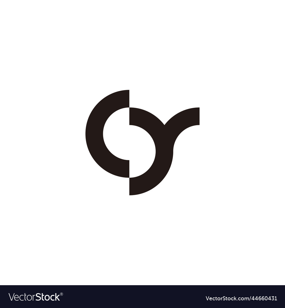 Letter C S And Y Outline Geometric Symbol Simple Vector Image