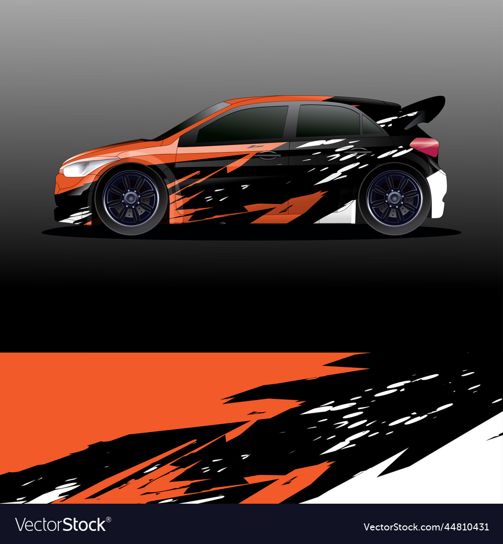 Rally car decal graphic wrap royalty free vector image