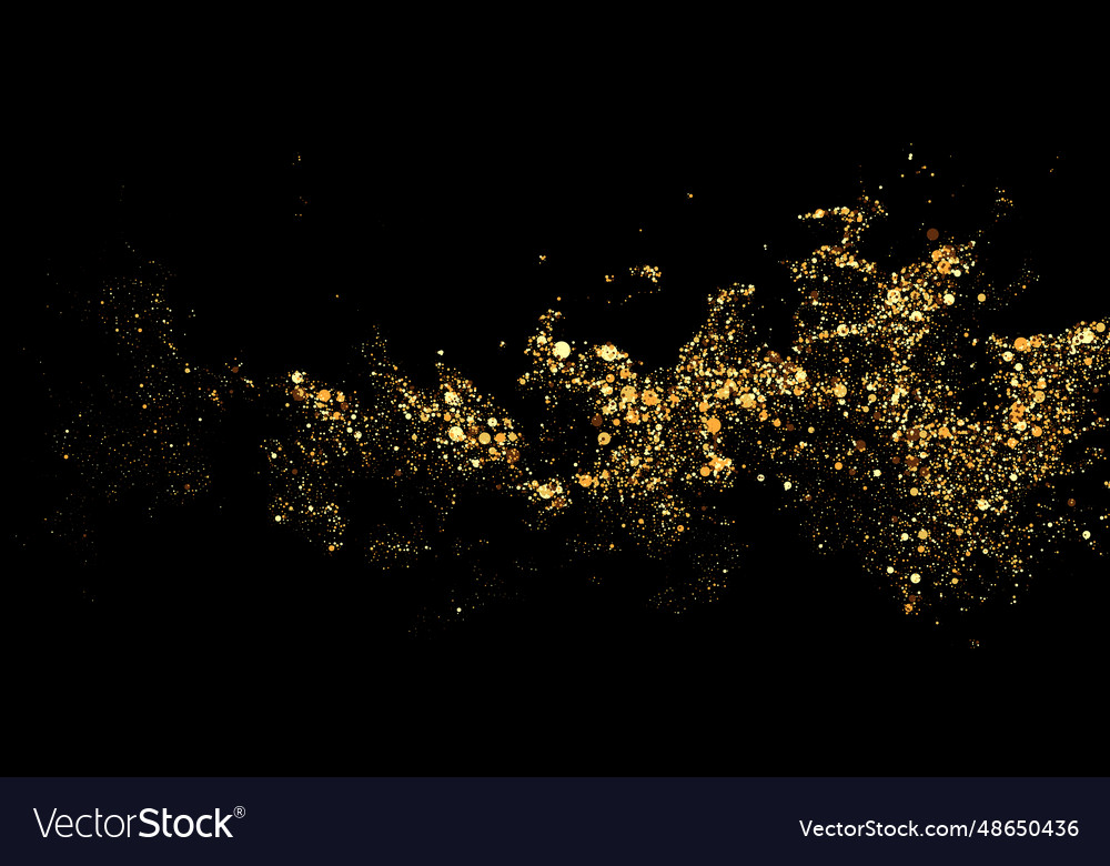 Abstract golden wavy design element with glitter Vector Image