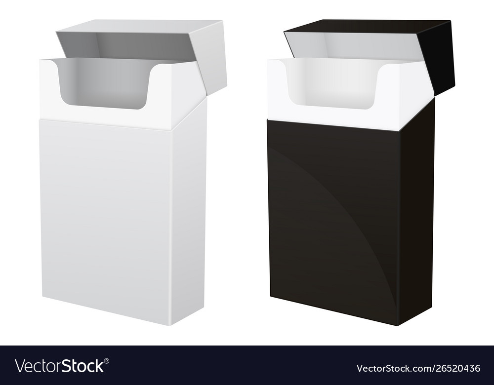 Black and white empty packs cigarettes Royalty Free Vector