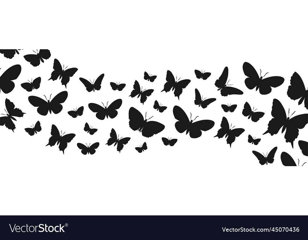 Black Butterflies Silhouettes Royalty Free Vector Image 5173