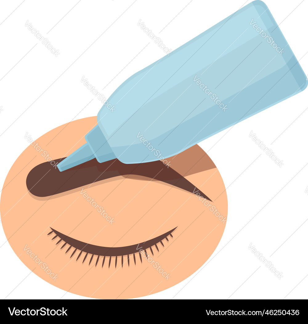 Draw brow icon cartoon makeup brush Royalty Free Vector