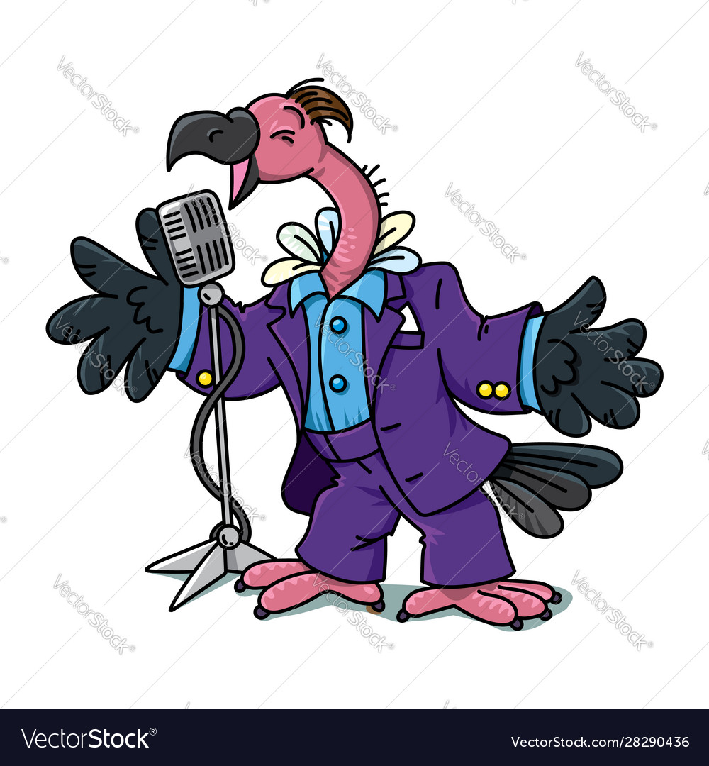 Funny vulture singer or vocalist abc alphabet v Vector Image Funny vulture singer or vocalist abc alphabet v Vector Image