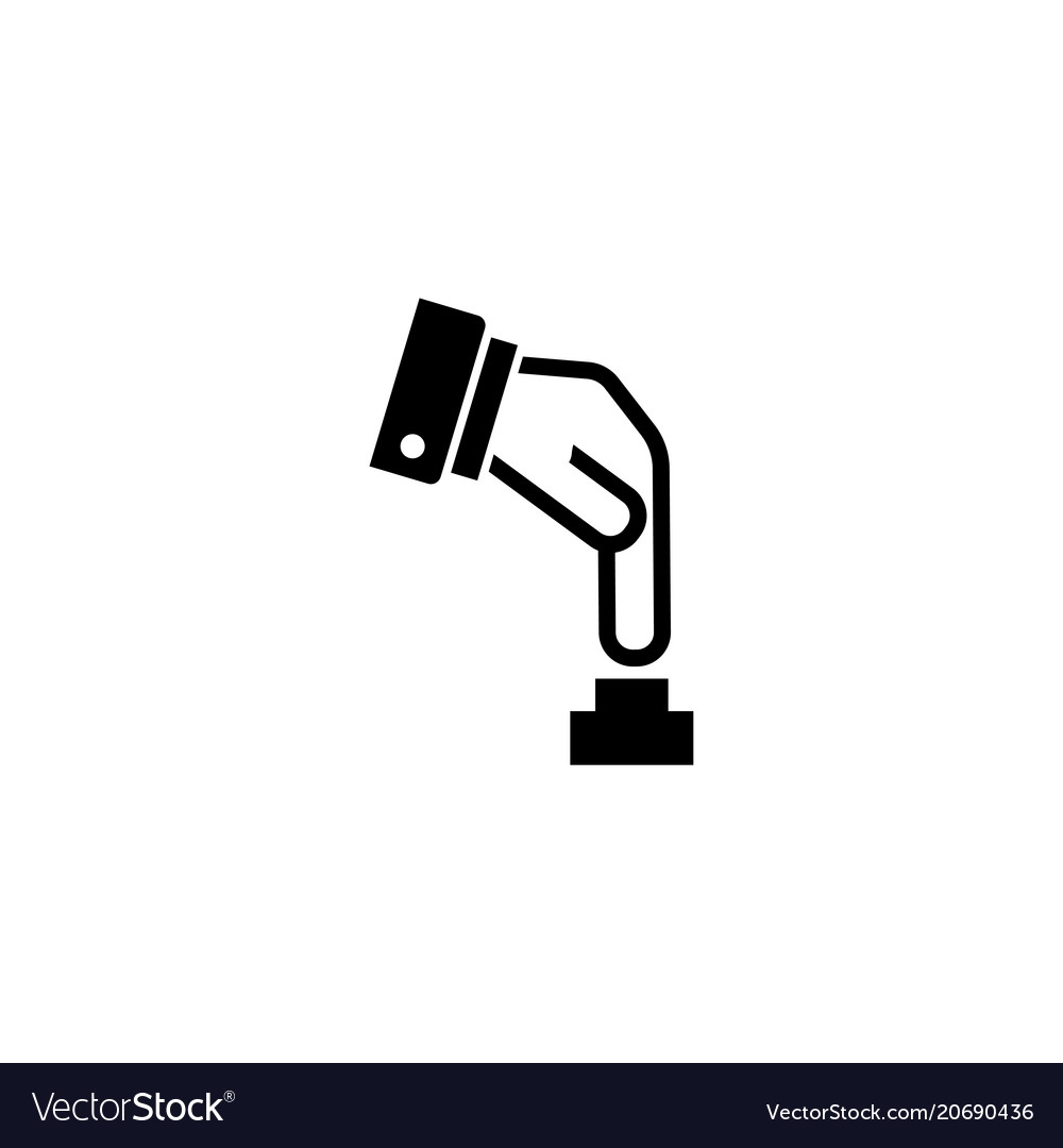 Hand Pressing Button Push Finger Flat Icon Vector Image