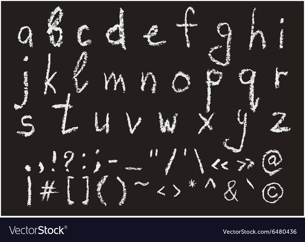 Hand written chalk lowercase english alphabet Vector Image