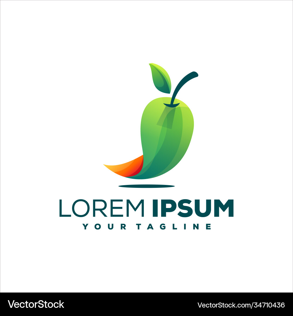Mango fruit gradient logo design Royalty Free Vector Image