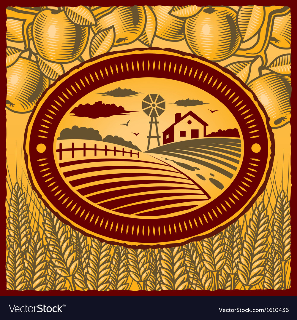 Retro farm Royalty Free Vector Image - VectorStock