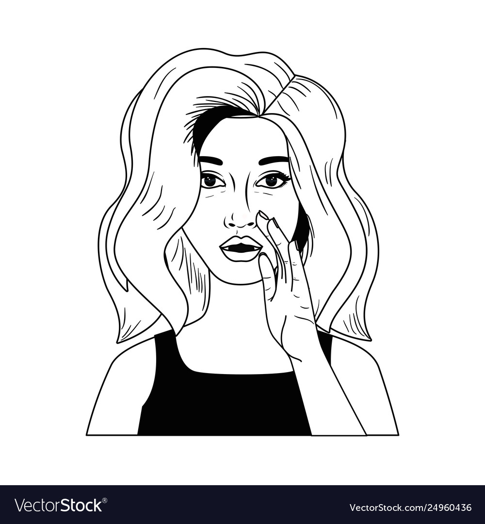 Woman telling a secret avatar character Royalty Free Vector