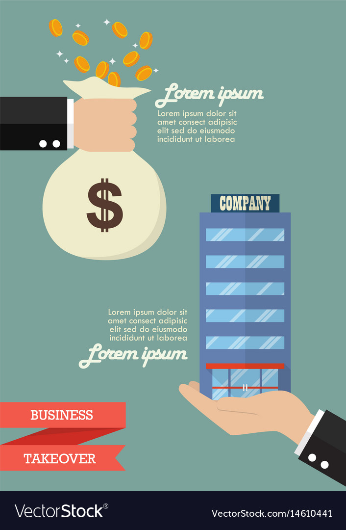 Businessman takeover company business infographic Vector Image