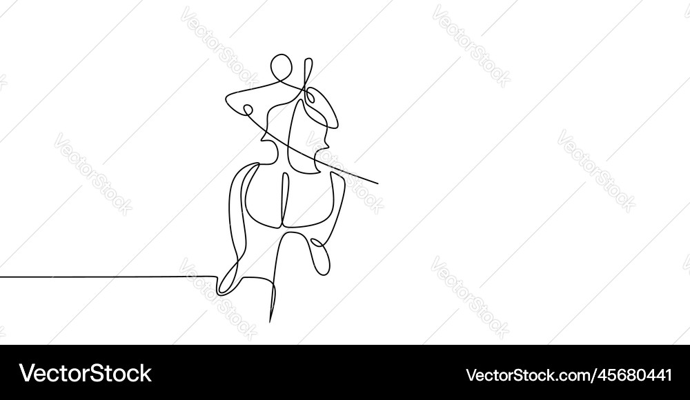 Continuous line drawing of someone playing Vector Image