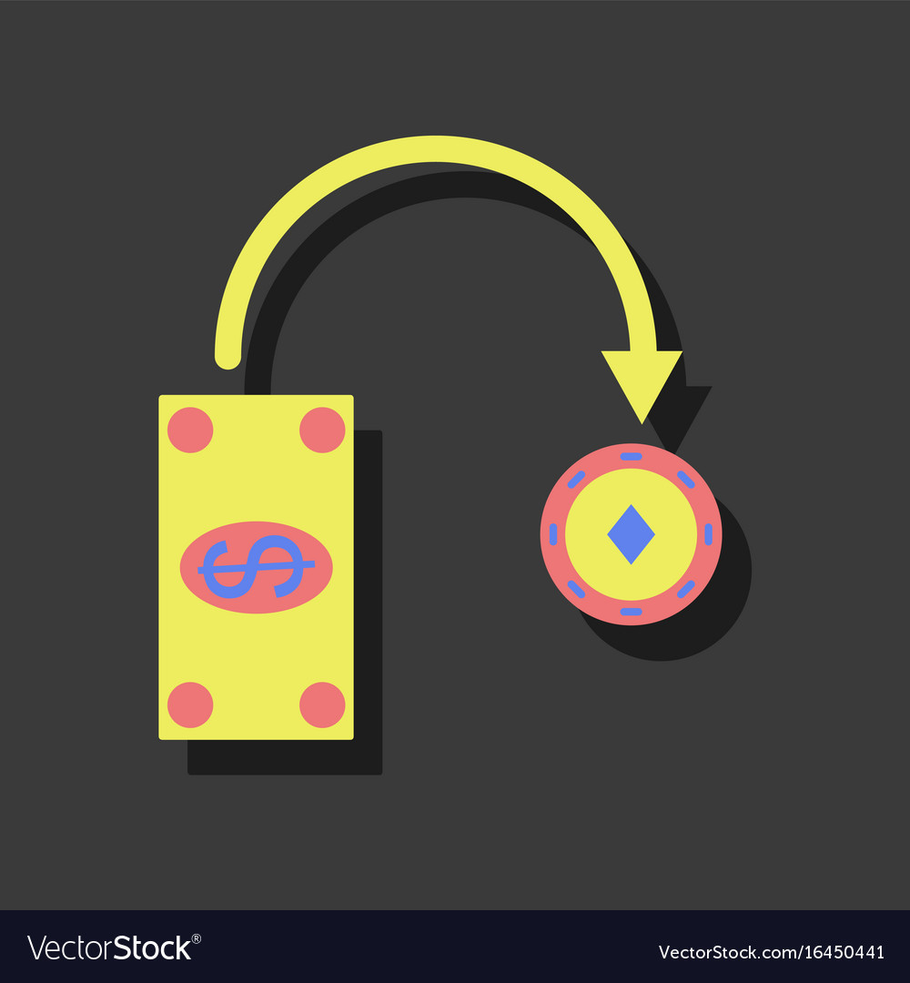 Flat Icon Design Collection Money Equal Chips Vector Image