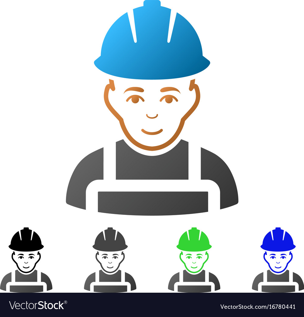 Glad worker flat gradient icon Royalty Free Vector Image