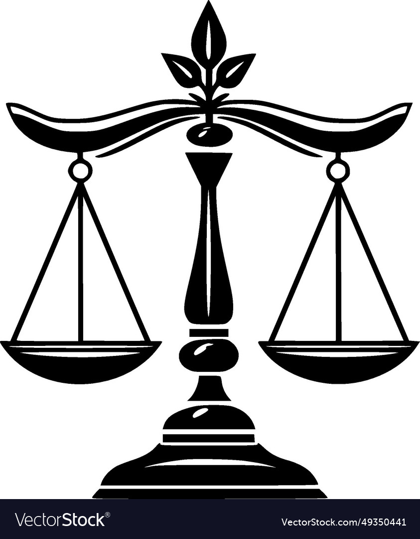 Justice - minimalist and flat logo Royalty Free Vector Image