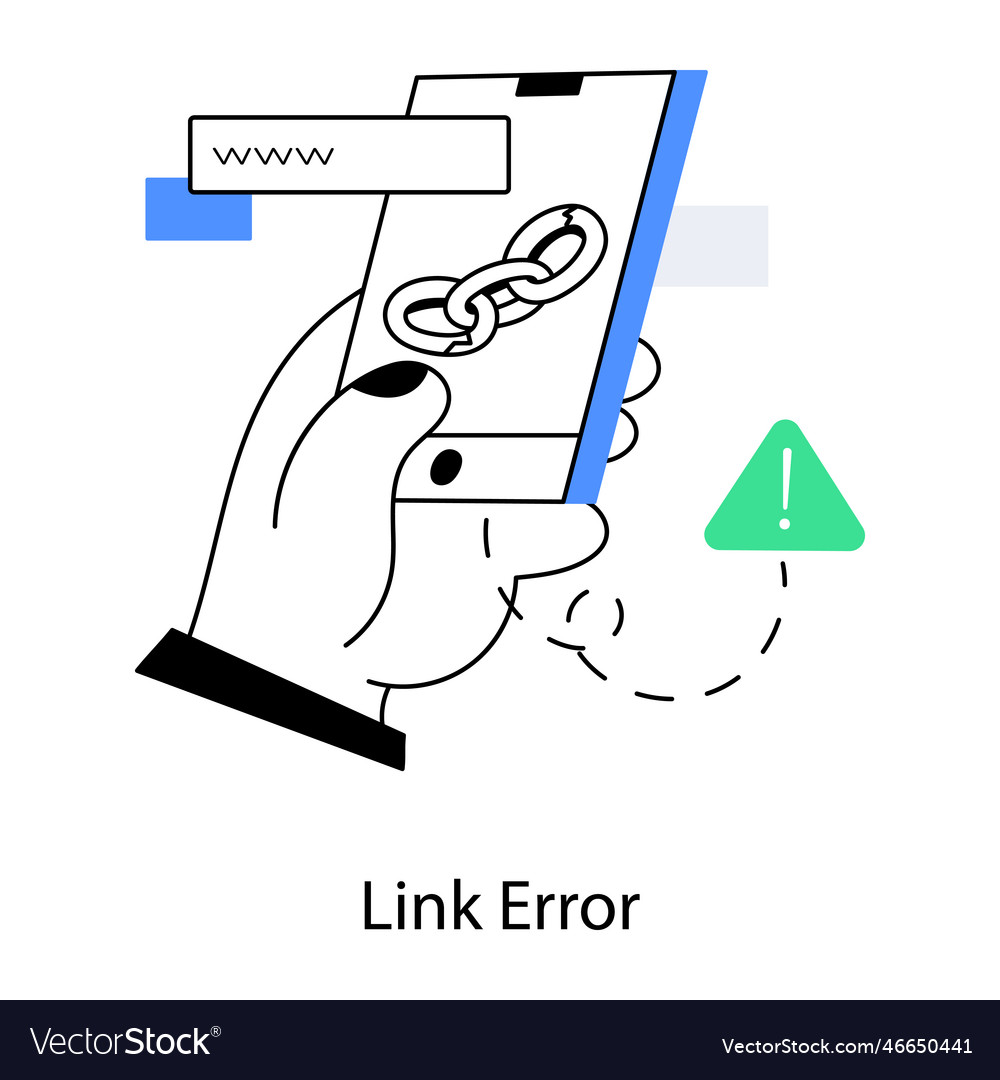 Link error Royalty Free Vector Image VectorStock