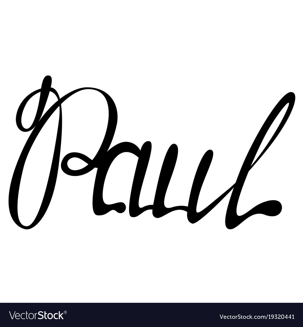 paul-name-lettering-royalty-free-vector-image-vectorstock