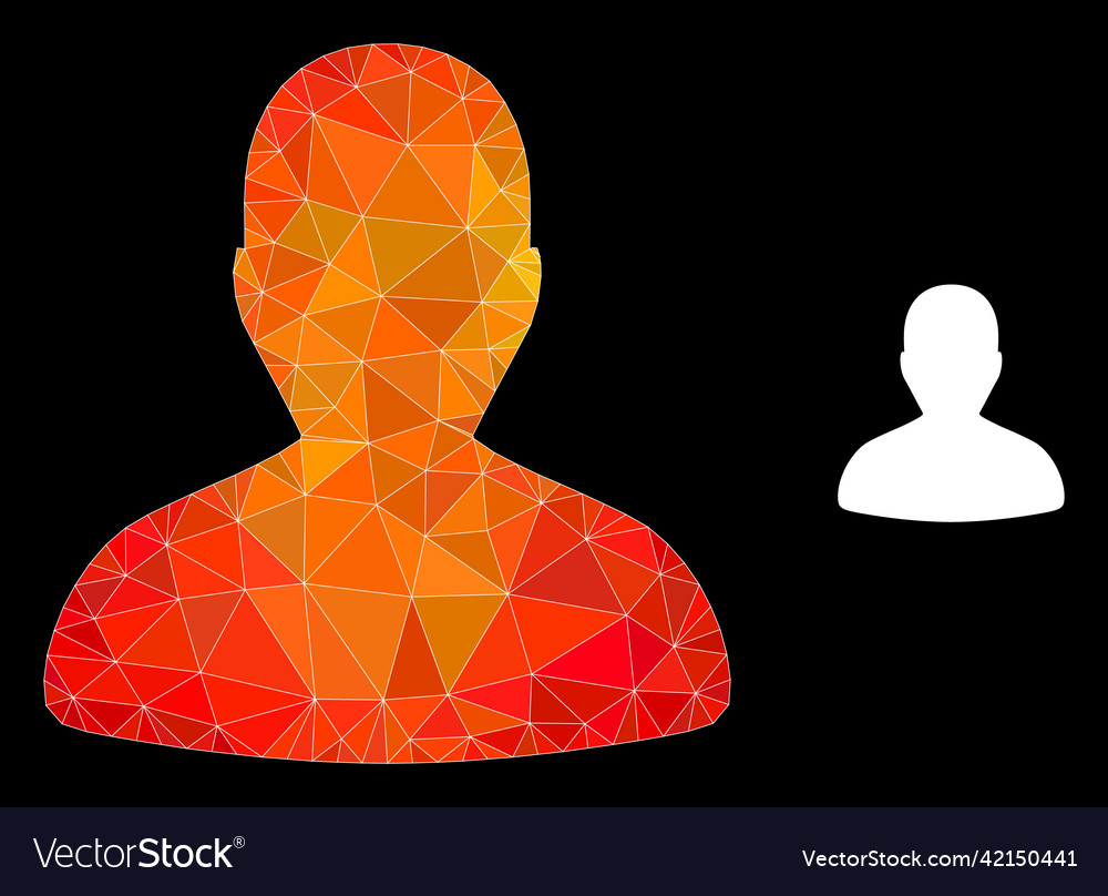 Triangle filled user icon with orange Royalty Free Vector