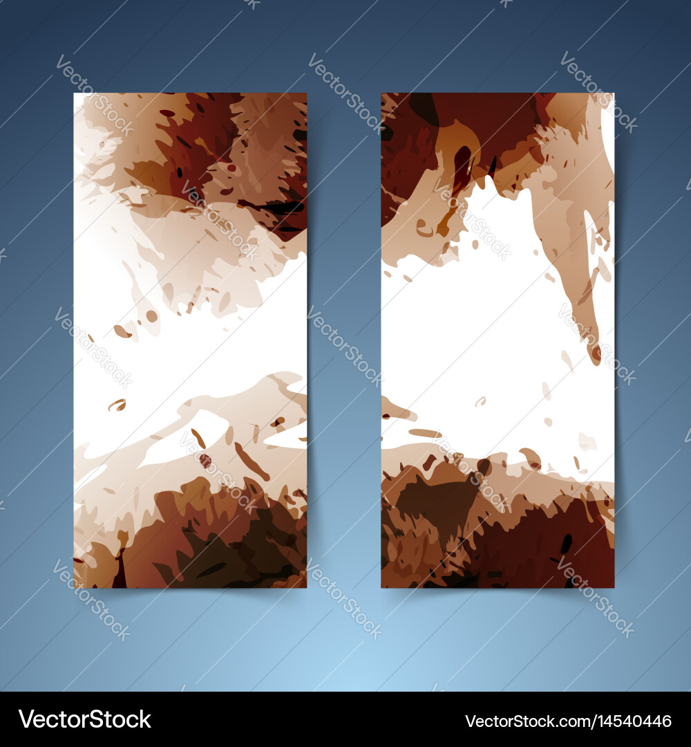 Brown Vertical Modern Banner Paint Splatter Vector Image