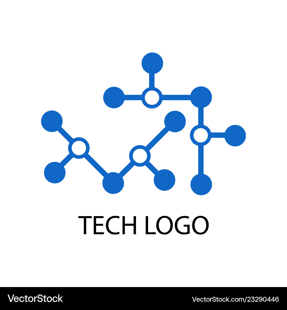 Dot connecting tech logo Royalty Free Vector Image