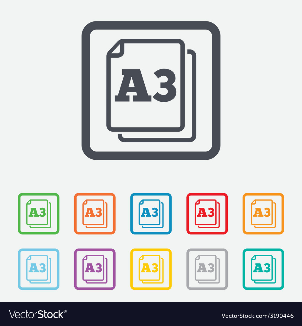 paper size a3 standard icon document symbol vector image on vectorstock a3 paper size