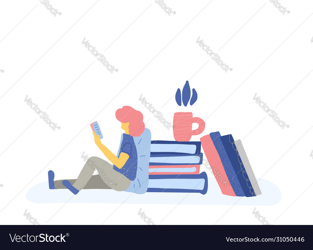 Reading a book concept color design Royalty Free Vector