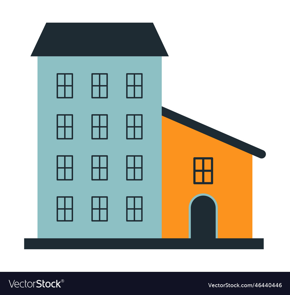 Small house adjoining a residential Royalty Free Vector