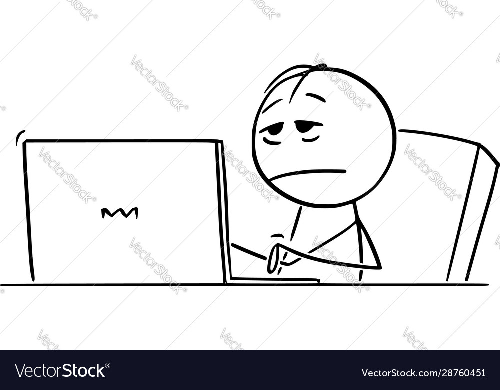 Cartoon tired overworked or stressed man Vector Image