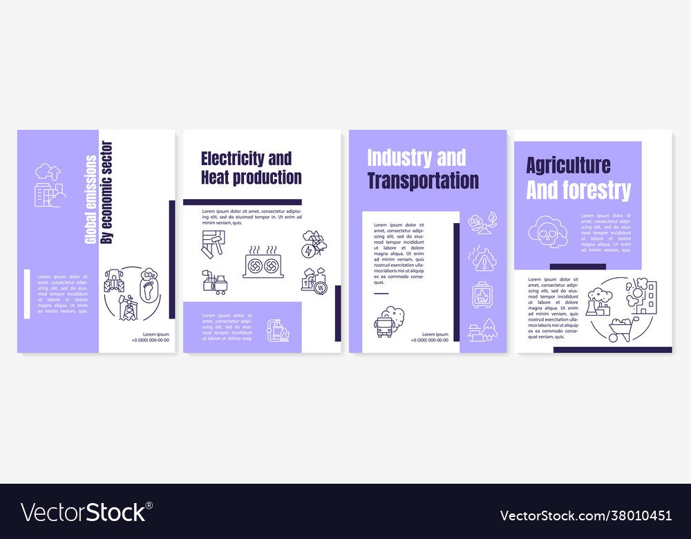 Global emissions brochure template Royalty Free Vector Image