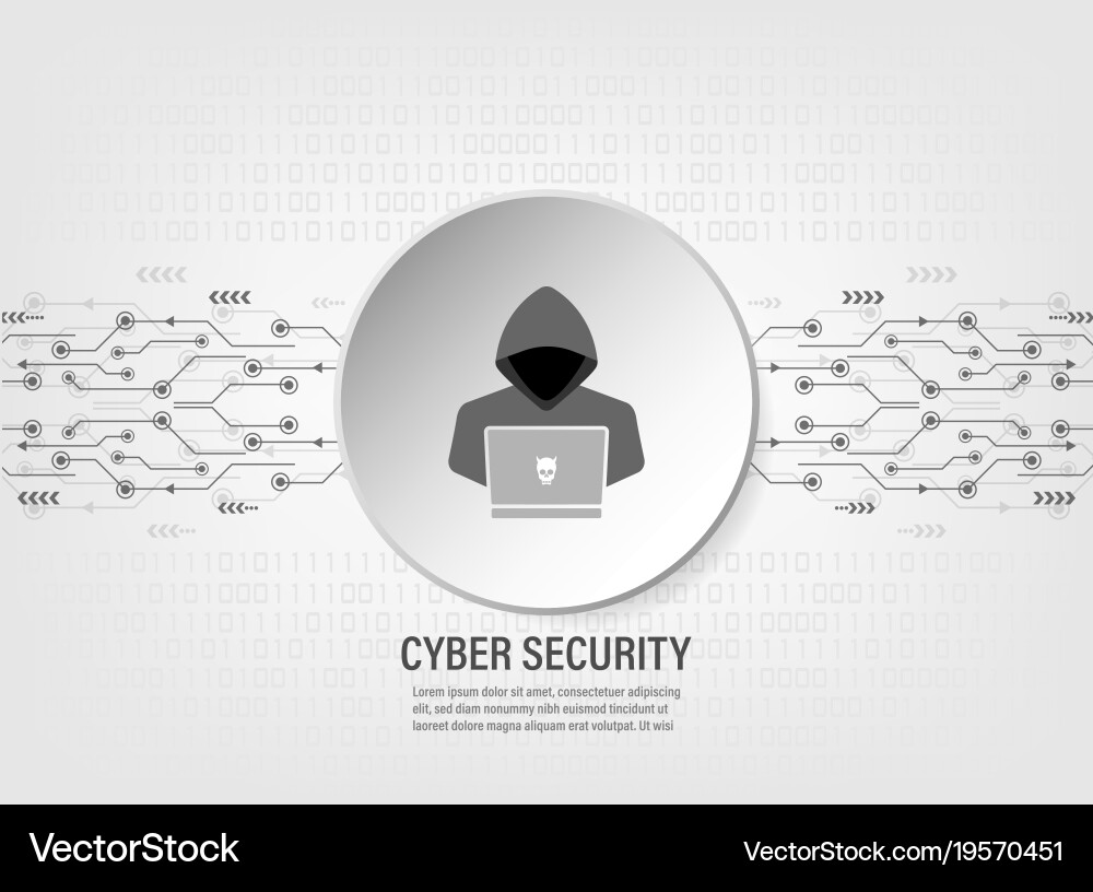 Internet hacker on binary code background Vector Image