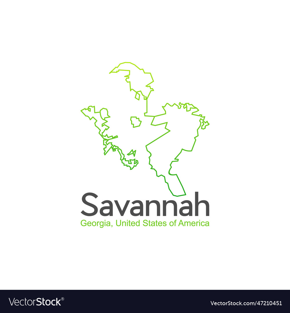 Map of savannah georgia united states city logo Vector Image