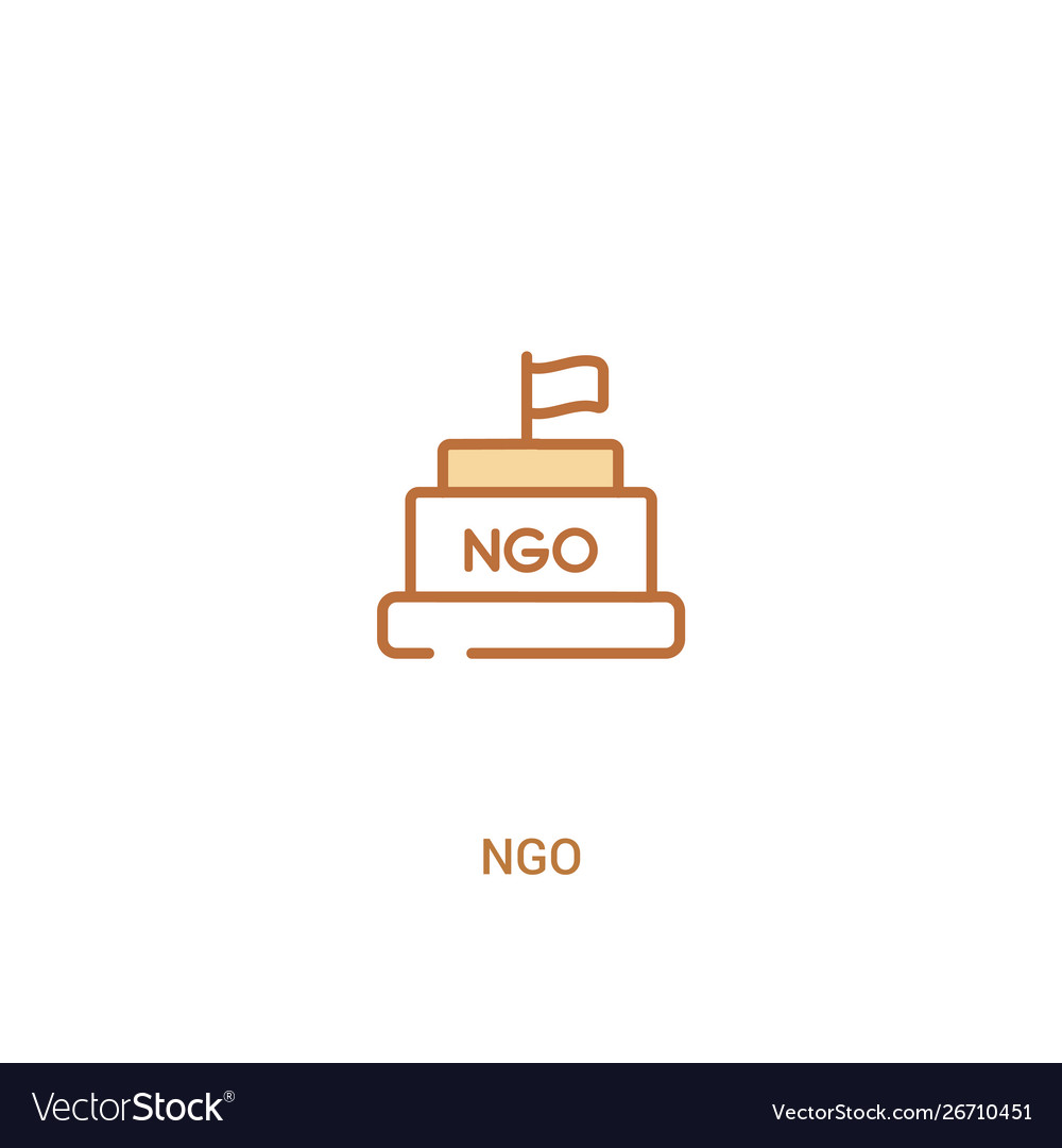 Ngo concept 2 colored icon simple line element Vector Image