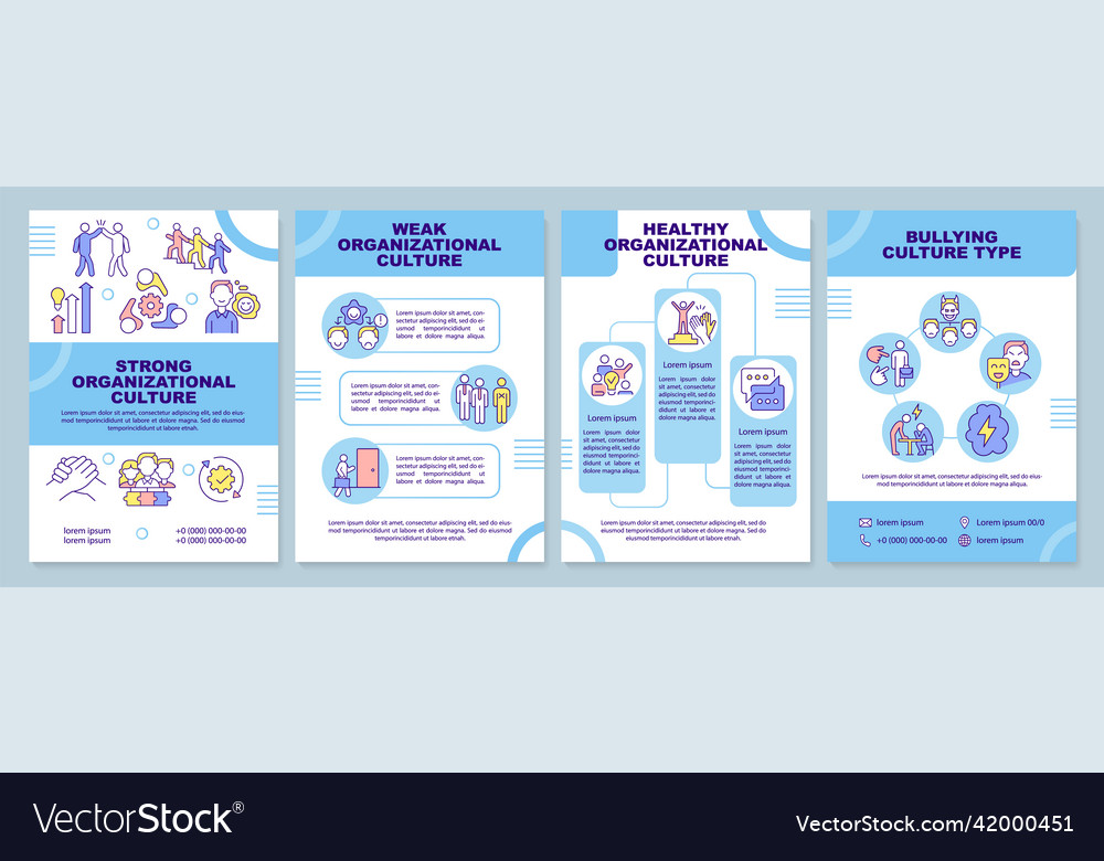 Organizational culture types brochure template Vector Image