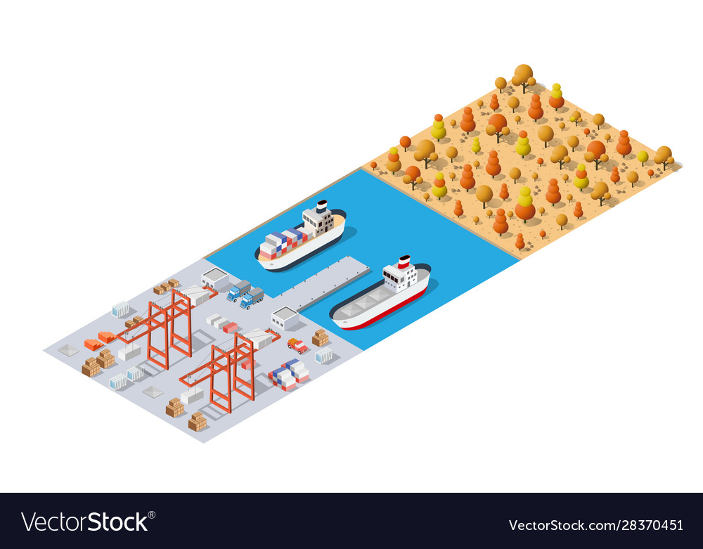 Port cargo ship transport logistics seaport