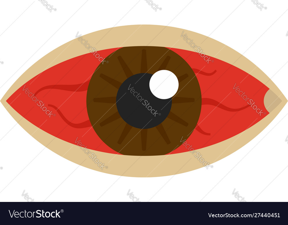 Red eye zika virus icon flat style Royalty Free Vector Image