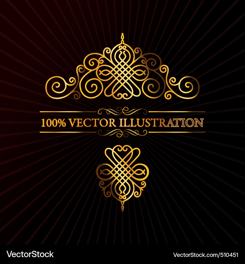 Retro ornament calligraphic vector elements Vector Image