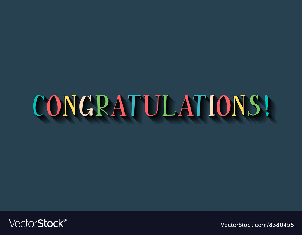 Concept congratulations Royalty Free Vector Image