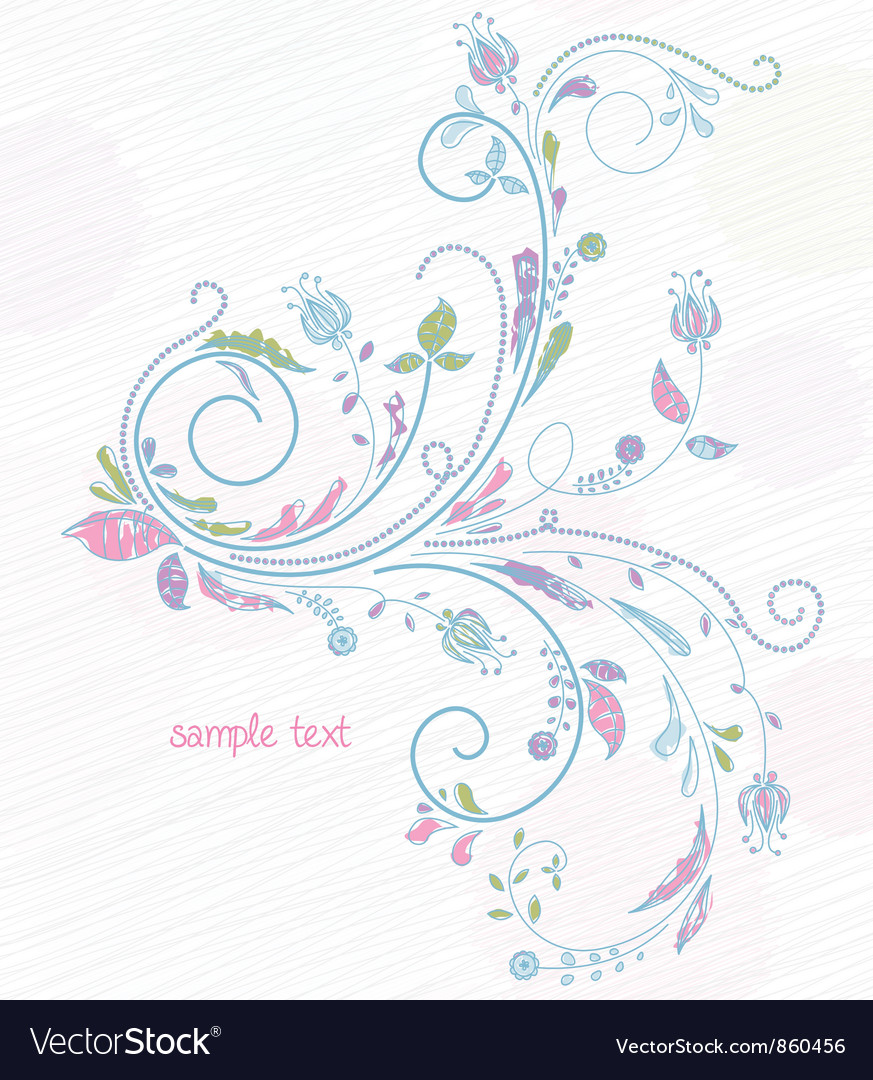 Doodles floral background Royalty Free Vector Image