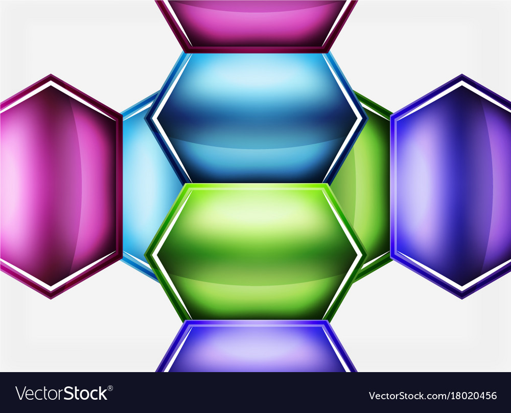 Glossy glass shapes abstract background Royalty Free Vector