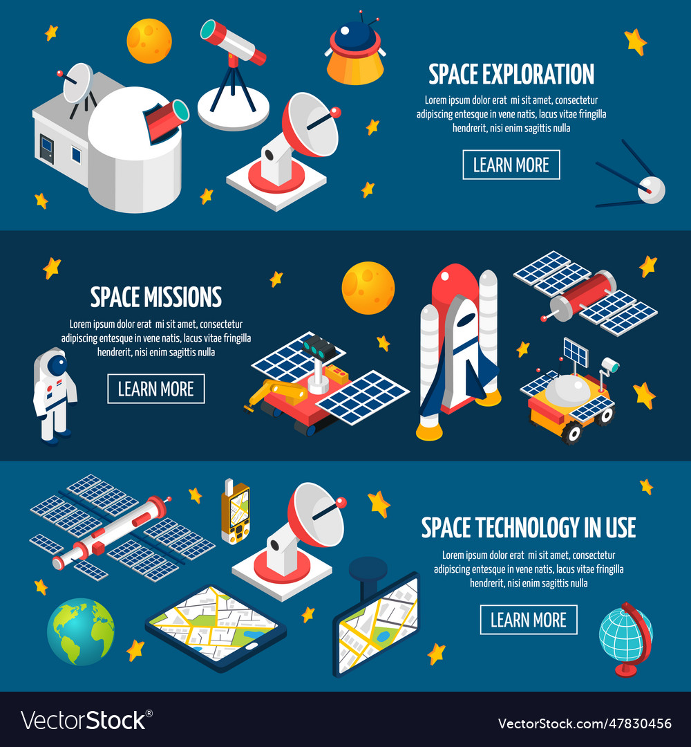 Space exploration banner exploration banner Vector Image