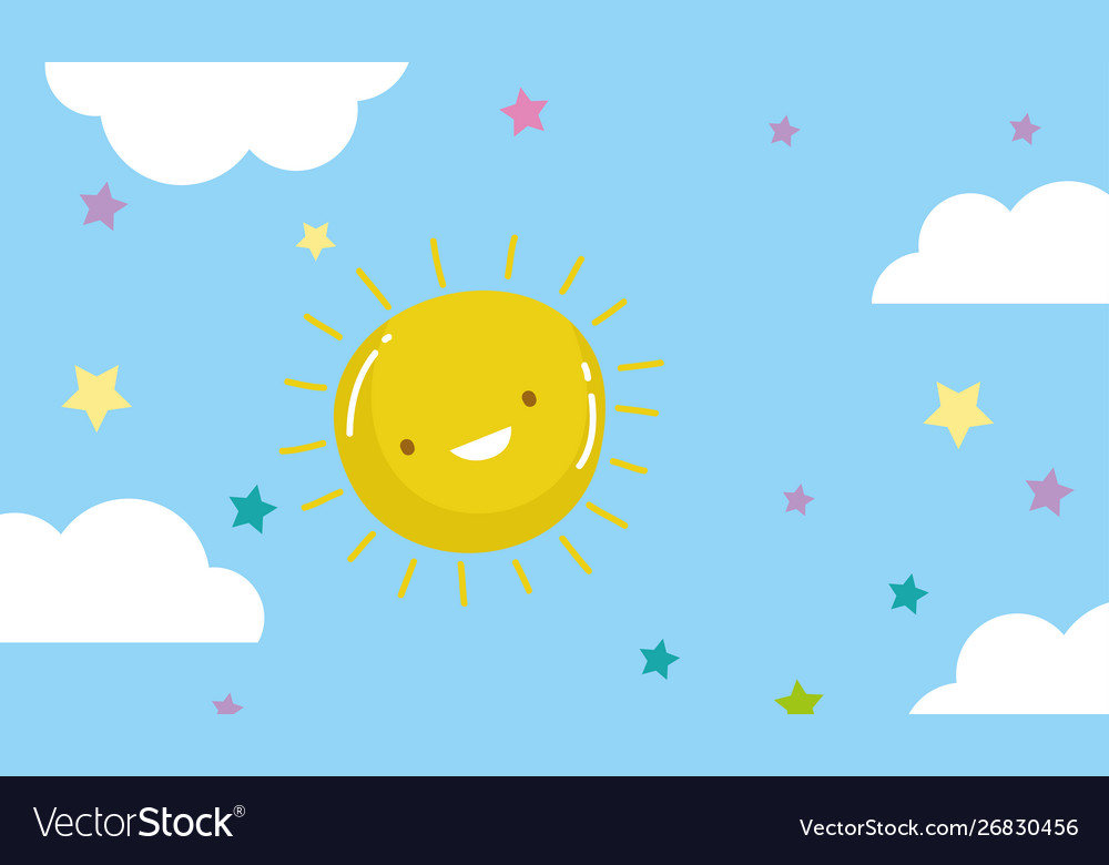 Summer sun cartoon design Royalty Free Vector Image