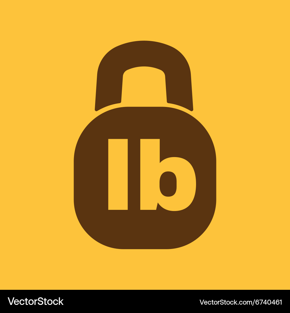 Pound icon lb and weight symbol flat Royalty Free Vector