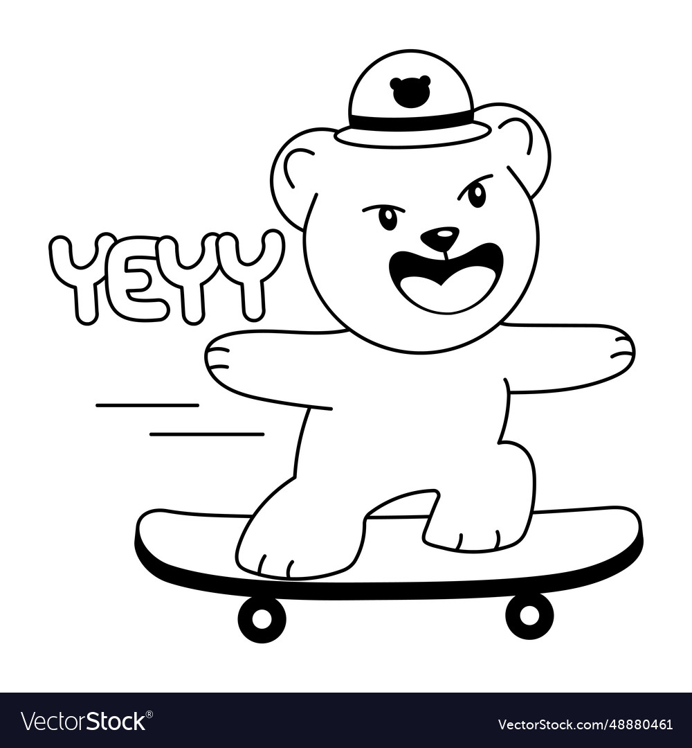 Skateboarding bear Royalty Free Vector Image - VectorStock