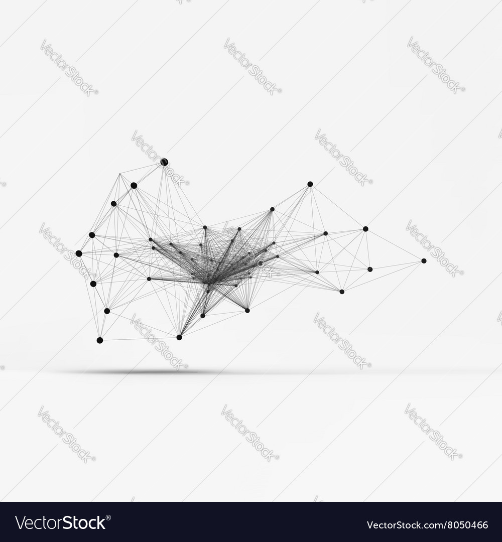 Connection structure wireframe Royalty Free Vector Image
